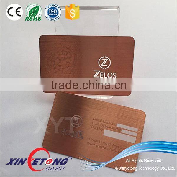 Custom Brushed Finished Stainless Steel business card