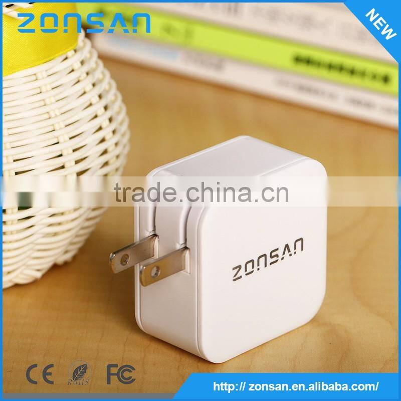 import mobile phone accessories flat dual port usb wall charger 2.4a, wall mount usb charger