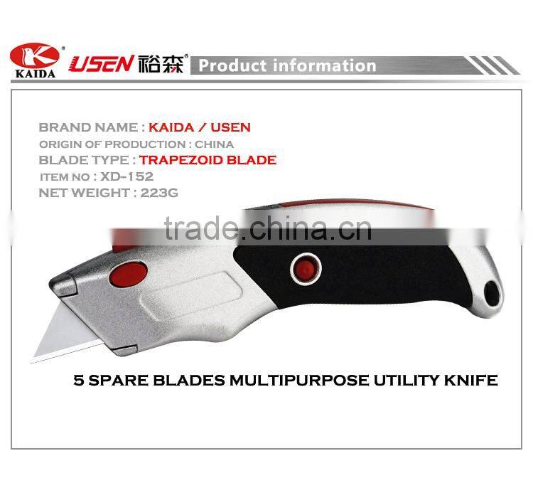 Heavy Duty Utility Knife With 5 PCS Spare Blades