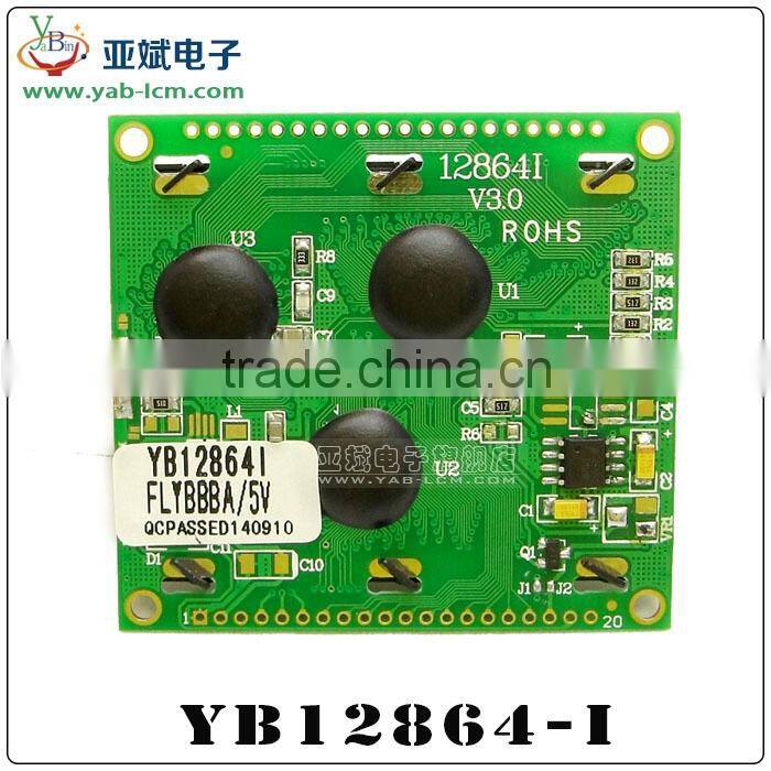 128X64 LCD Module with KS0108 controller Blue/ yellow-green Screen,12864 graphic lcd module for LED Backlight