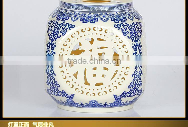 Vintage Chandelier 4 Light Classic Porcelain Wood ceiling light Hall Living Room