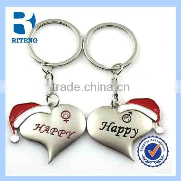 Wholesale fashion cute couple keychain heart and soul keychain half heart keychain