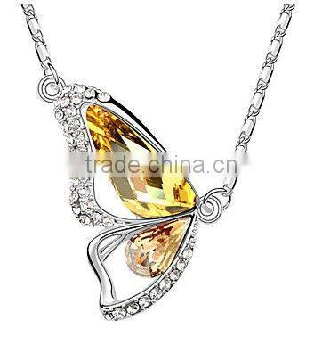 Fashion Vners With Austrian Crystal Butterfly Women's Pendant Necklace elegant costume jewelry necklace