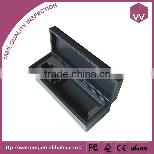 Portable Single Bottle Wood Wine Gift Box & Locked MDF Red Wing Case Black Design