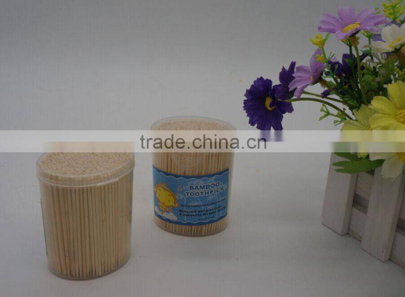 Wooden toothpick in plastic PE holder
