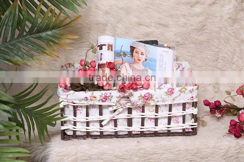 set of 4 cut out paper rope weaved storage baskets