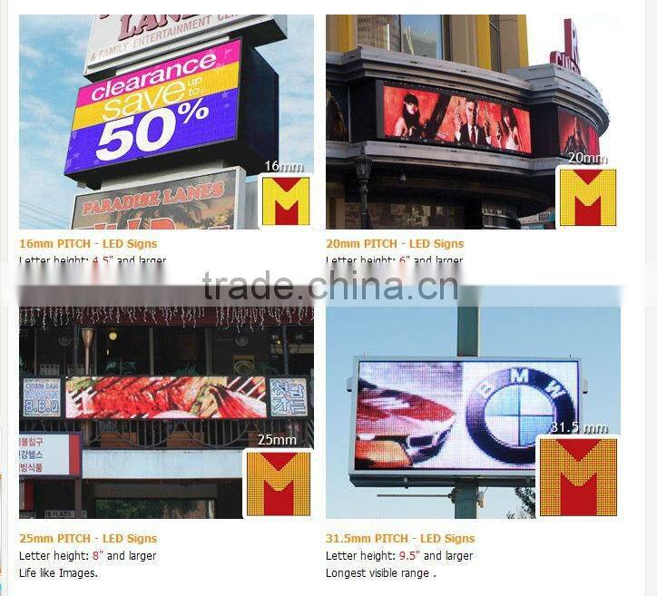 P16 full color outdoor waterproof led billboard with high brightness