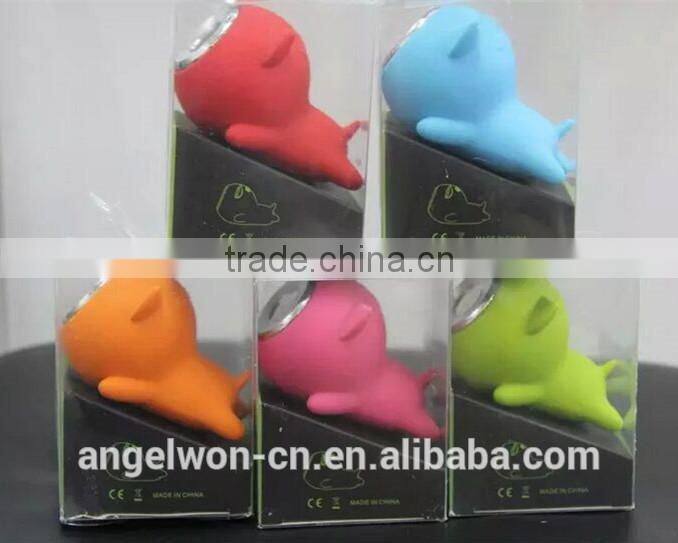2015 mini cute piggy shape bluetooth waterproof speaker shockproof silicone speaker