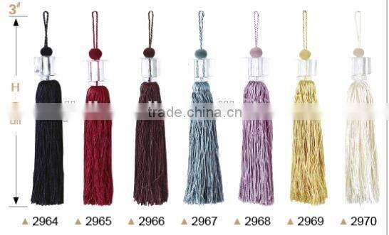Decoration tassel crystal bead pompom home decor tassel type for curtain,car,key