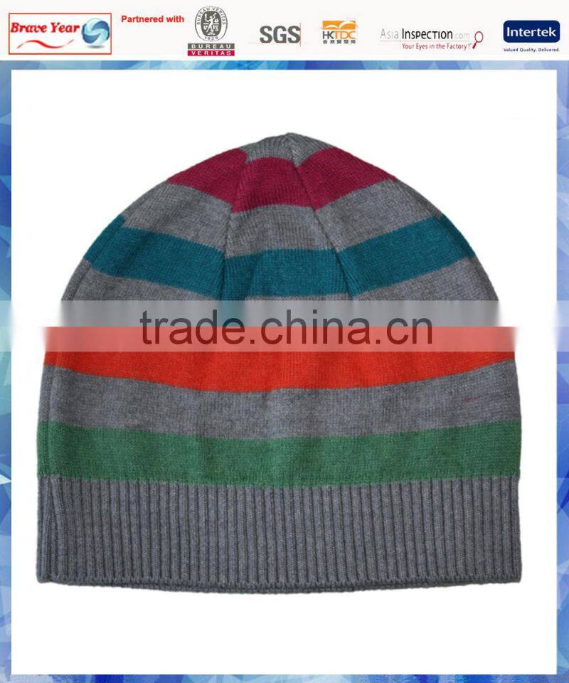 angora 4 color knit stripe hat for boys