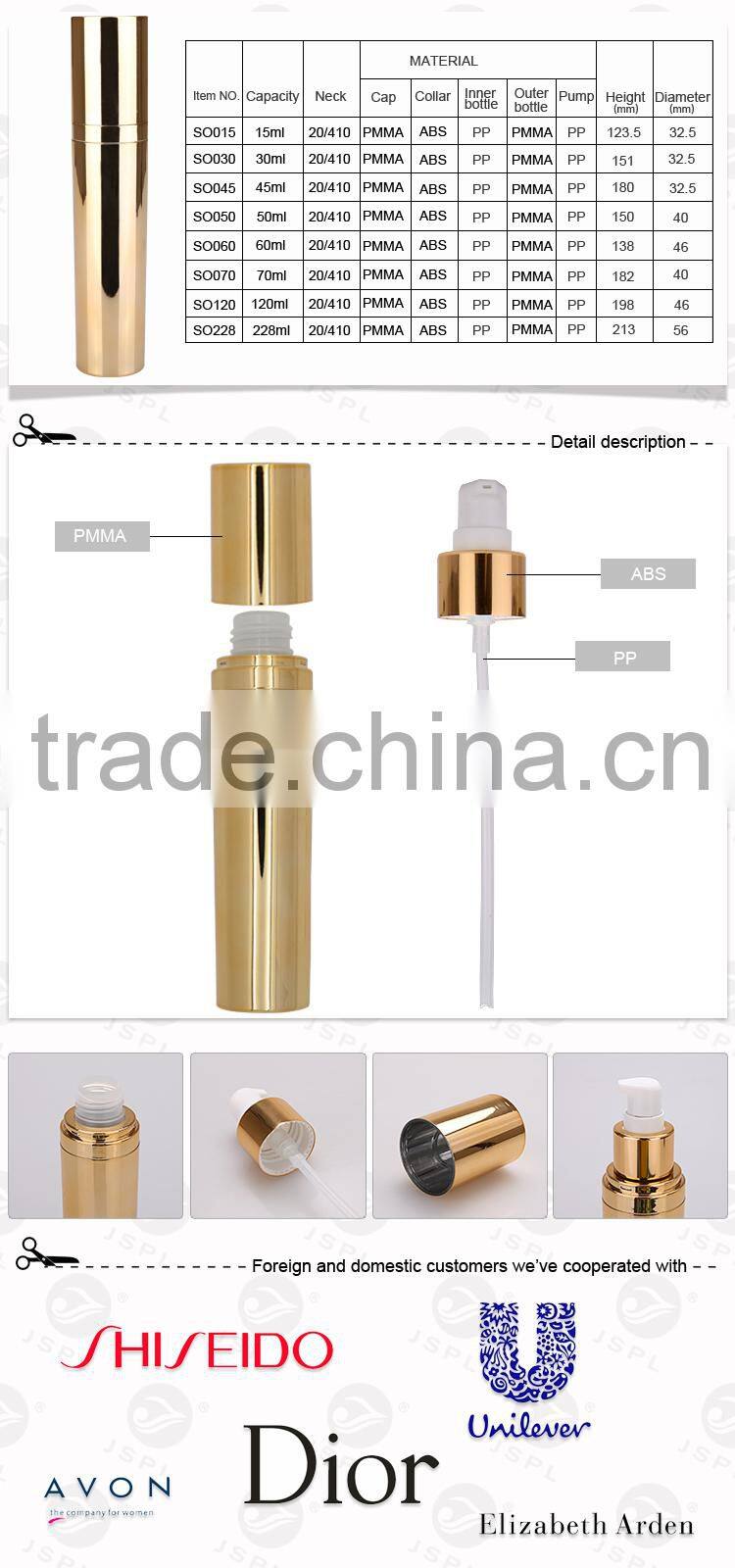 15ml Cosmetic Bottles Empty Lotion Pumps