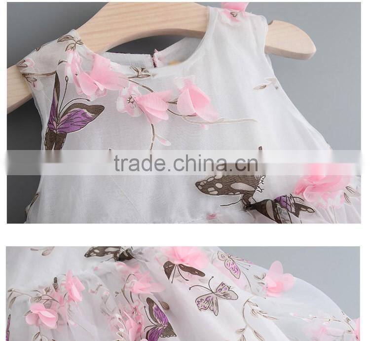 Popular Fancy Bowknot Sleeveless Stick Flower Girl Dress