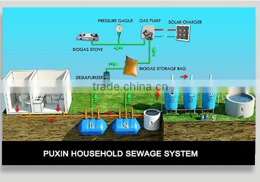 PUXIN Integrated Fiberglass Biogas Desulphurization System with Gas Compressor for Chicken farm with 10000 Chickens