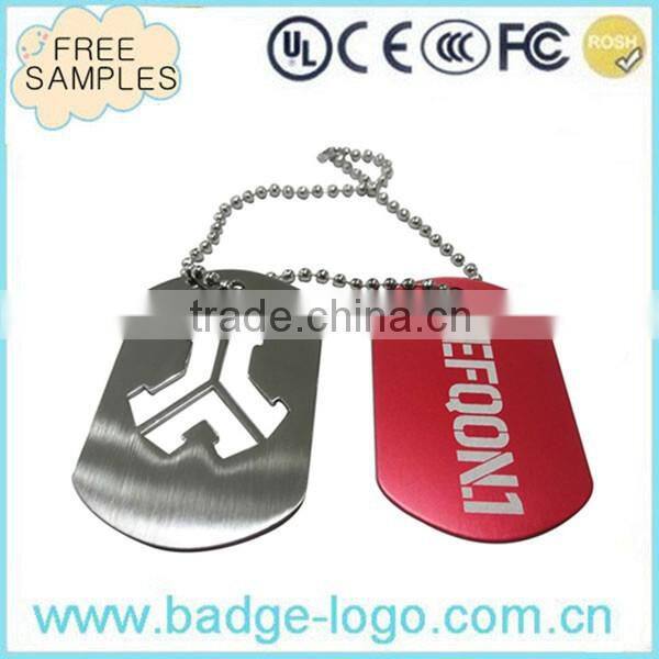 custom printed epoxy dog tags with bead chain
