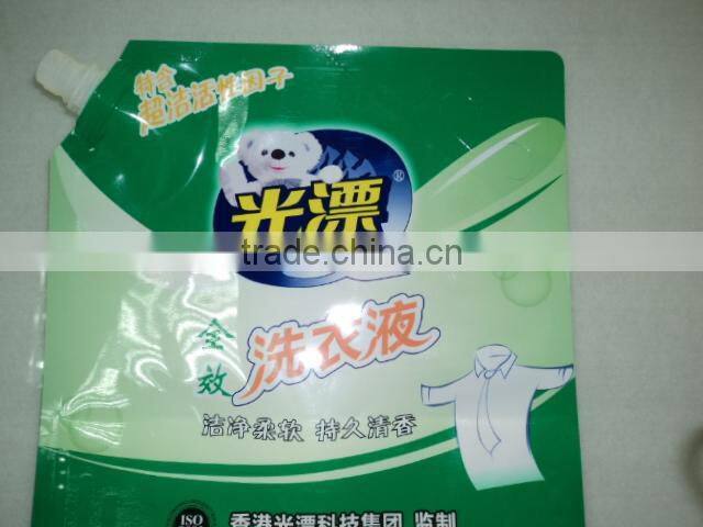 Spout Bag With Side Gusset For Liquid Detergent