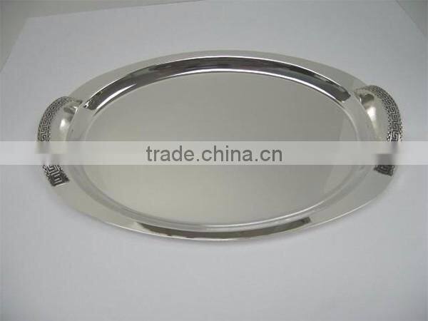 round plate modern design silver platter metal plate Serve up entertaining breakfast collect mails for hotel household