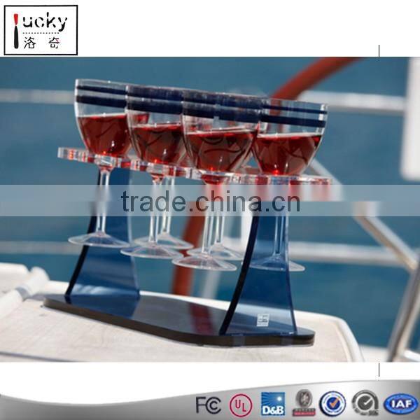 Clear acrylic cup or glass cup tray bar serving tray