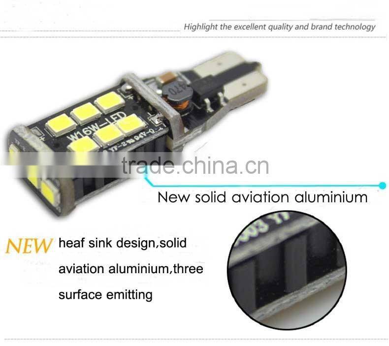 car accessories 2016 super bright T15 2835 15smd canbus car led turn light