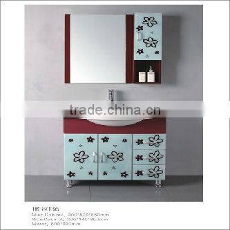 2013 Euro Style Bathroom Vanities and Sinks tb-8037 single bathroom cabinet with mirrored cabinet