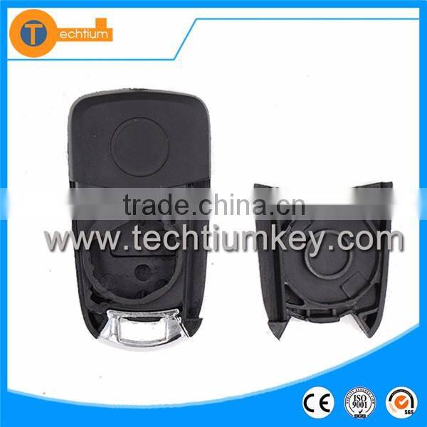 hot selling black 2 button folding remote key fob with right blade black color without logo for opel mokka antara