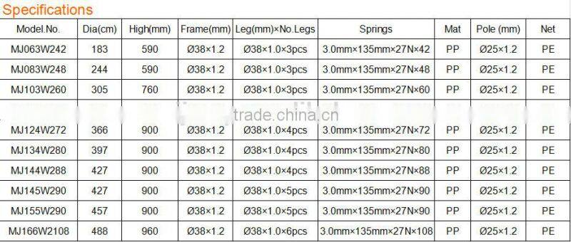 10FT cheap Trampoline with 3 Legs