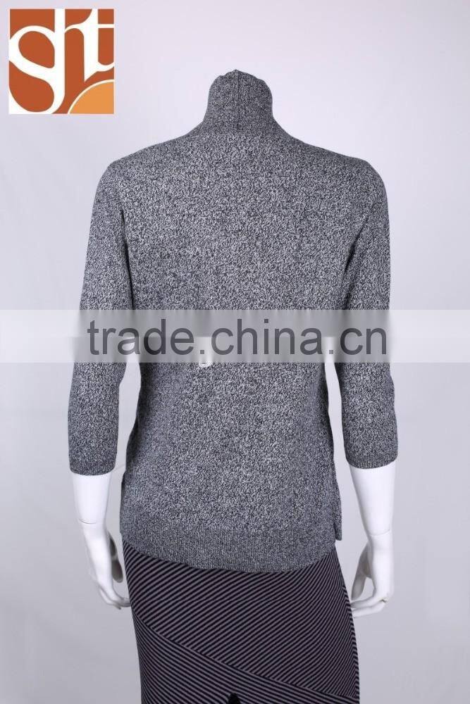 Best products womens' polo neck 3/4 sleeve cardigan coat knitted sweater