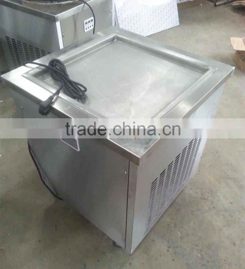 Single square pan inox 304 fried ice cream machine single pan