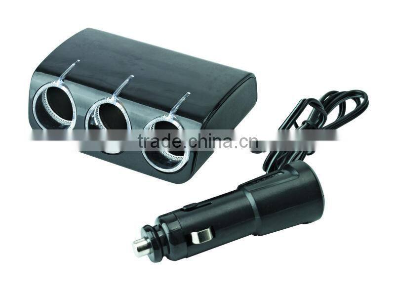 DC 12/24V 3 way sockets with USB and switch