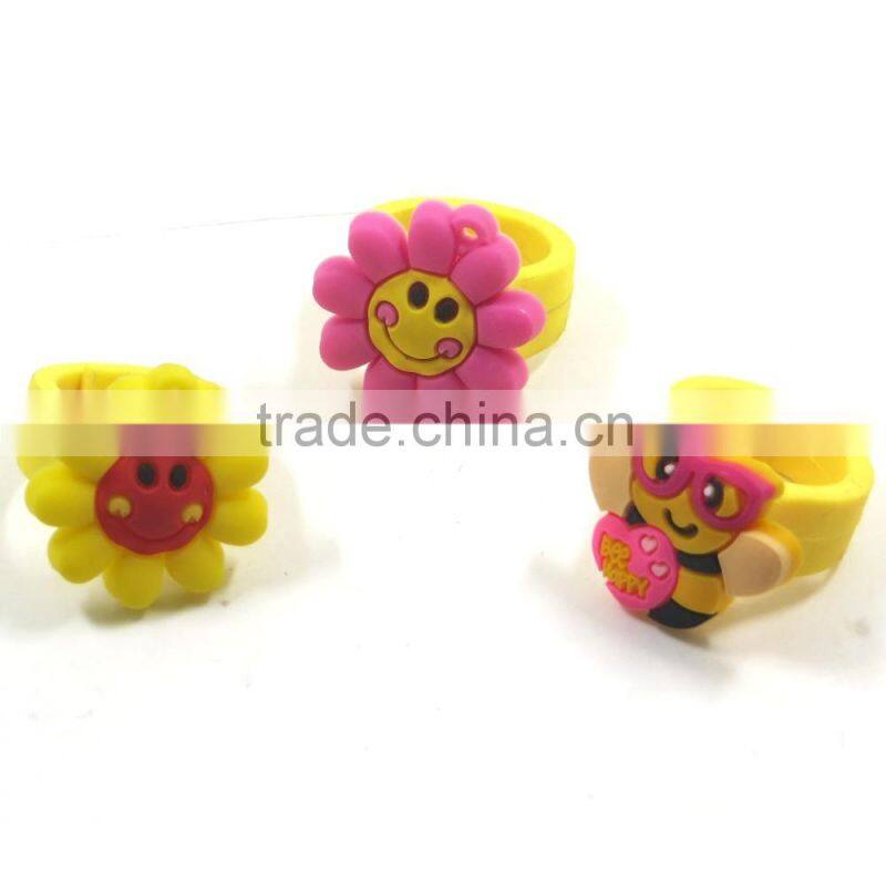 Fashion Cartoon Cute PVC Promotional gift Customized Shaped Rubber Rings