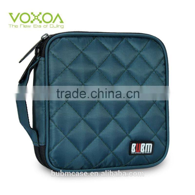 Blue 32 Capacity 230D Space Twill PVC Fabric DVD Case CD Holder personalized cd case multi disc dvd cases