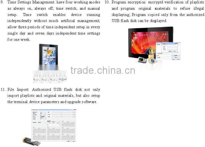 Wall mounted 10.1 " 15 " 17 " 19 " 22 Inch Digital Signage Player, Loop Video LCD Advertising Screens