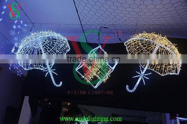 2016 new 3D motif waterproof hanging street decorative umbrella light
