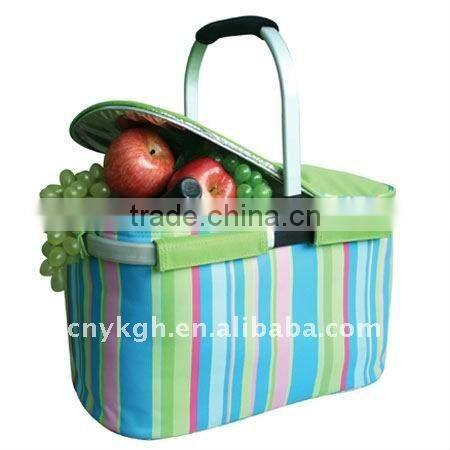 foldable shopping basket with cooler bag