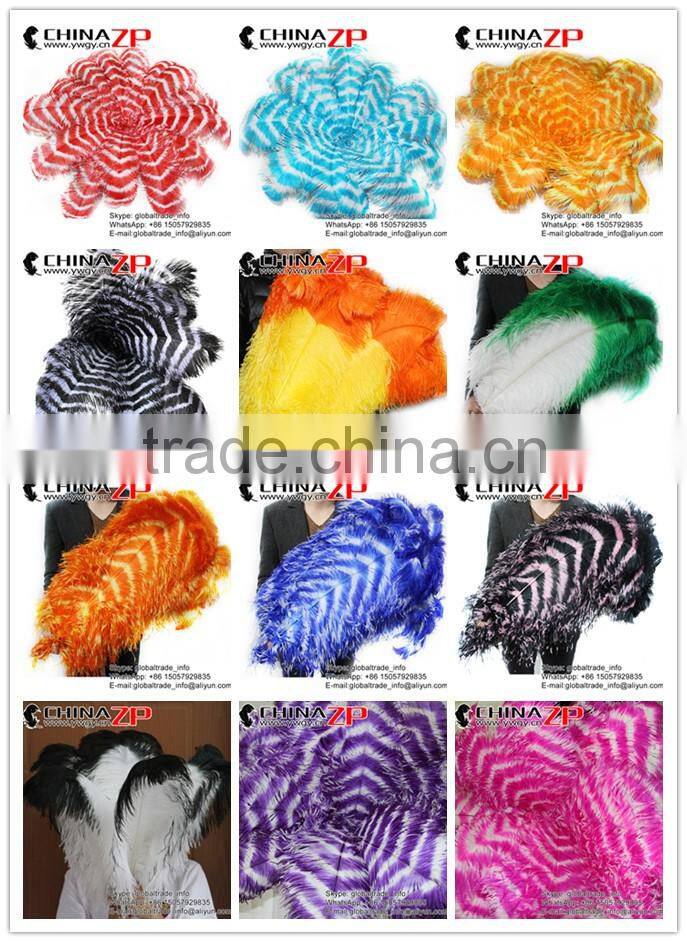 ZPDECOR Factory Wholesale Large Size from 28 to 30inch Striped Ostrich Feathers for Morelos Carnival