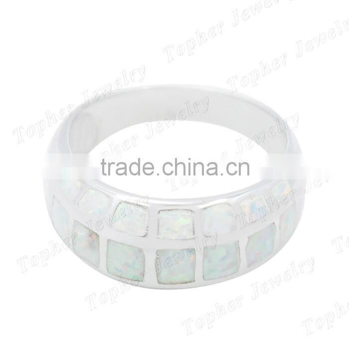 synthetic ring with opal new design white opal rings silver jewelry