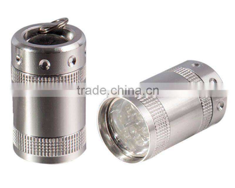6LED aluminum cylindrical custom metal keychain light