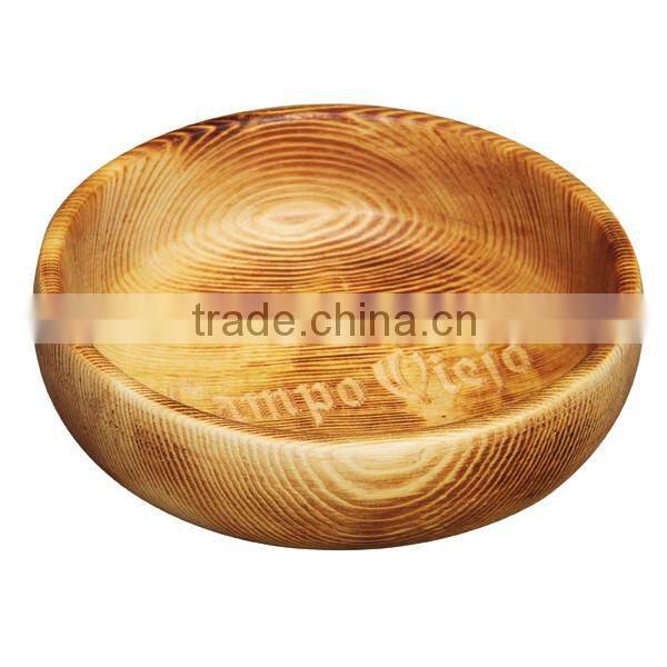 High quality natural pine carved handicraft eco friendly custom wooden bowl