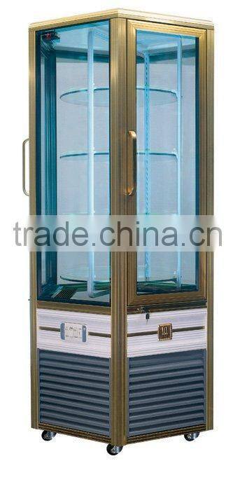 Refrigeration revolving cake showcase for Supermarket