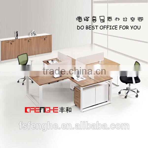 melamine desk office cubical workstation for 4 persons