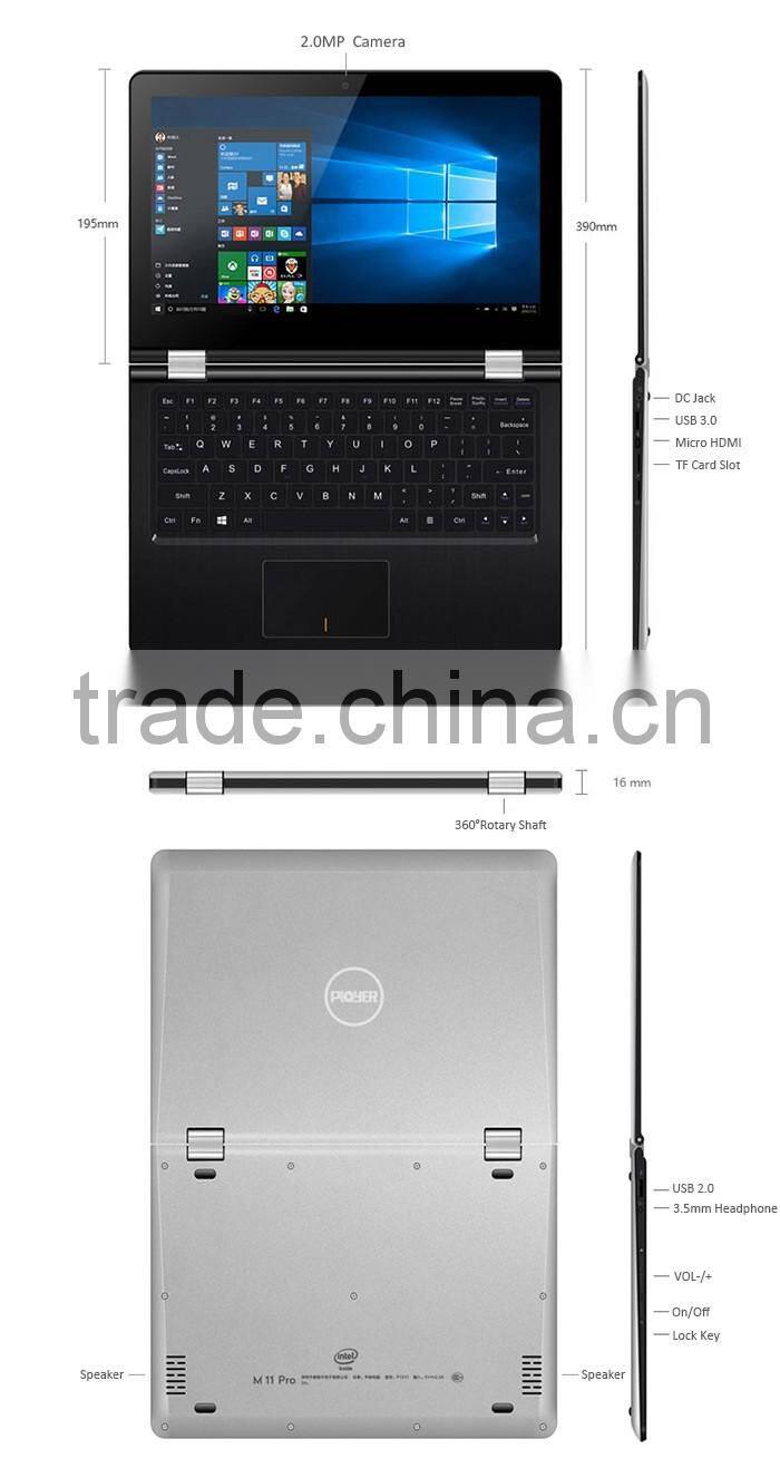 Ployer M11w Pro Laptop 11.6 inch Win10 Pro Intel Cherry Trail Z8300 Quad Core 1.44GHz IPS Screen 4GB RAM 64GB