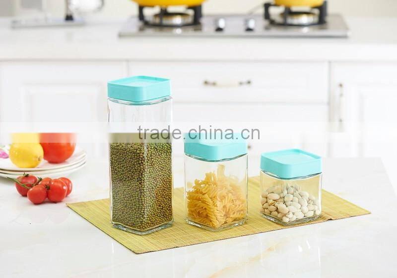 2016 Hot sale High Quality glass food storage jar set