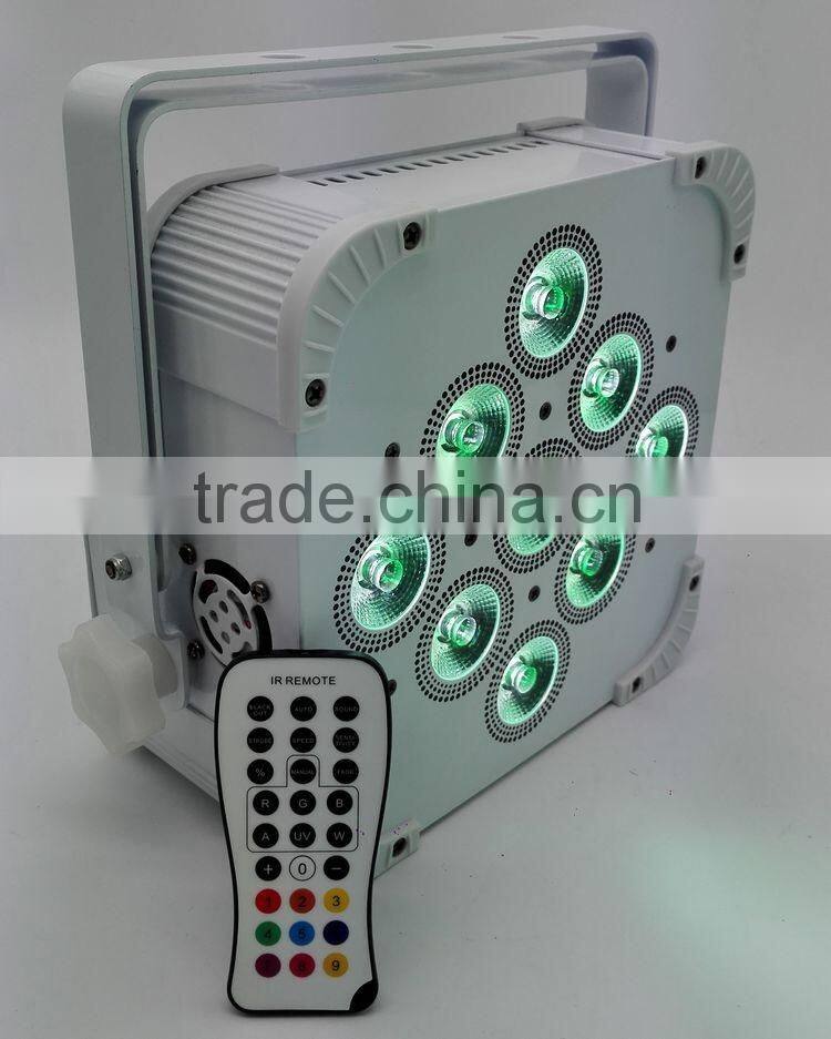 Mobile Stage DJ Par Quad IR WIFI 9*8W 10W 12W RGBW 4 IN 1 LED Rechargeable Battery Wireless Slim Flat Uplight