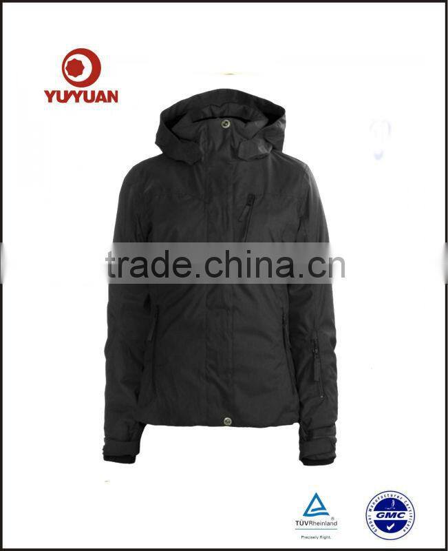 Women's professional waterproof windproof winter ski garment with hood