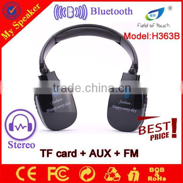 2014 new product headphone without wire with Fm radio