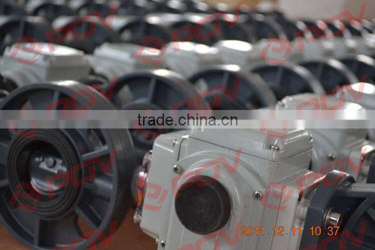 Wafer type plastic upvc 24v on off electric pipe butterfly valve