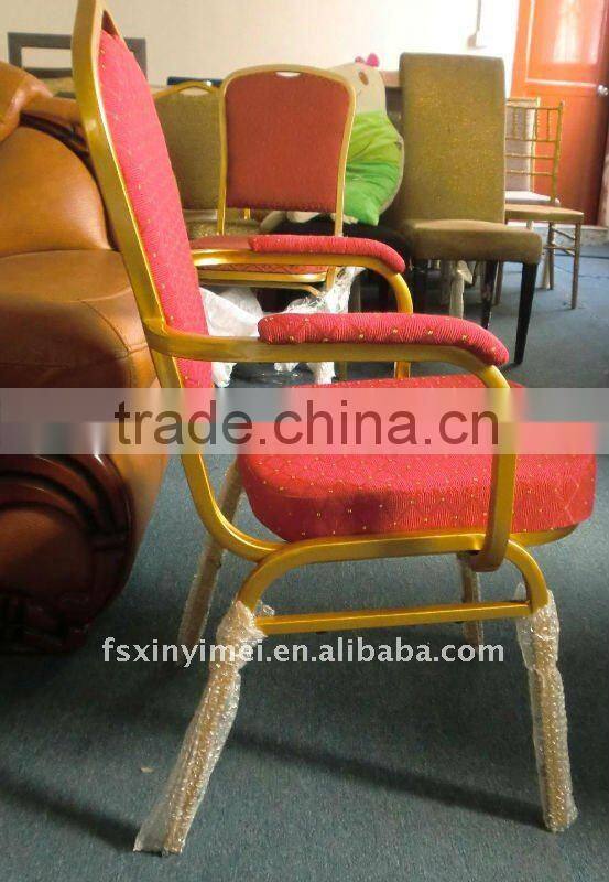 hotel choose strong gold frame handle chairs for banquet