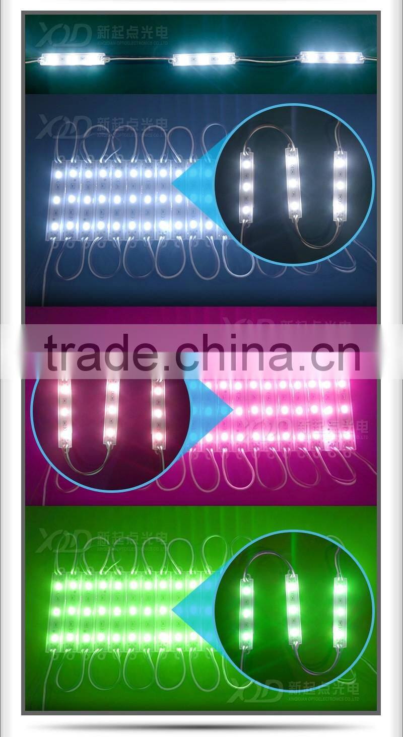 XQD cheapest LED module Epistar smd 5730 5630 leds 3Pcs Led 0.72W led module pixel lights single RGB color
