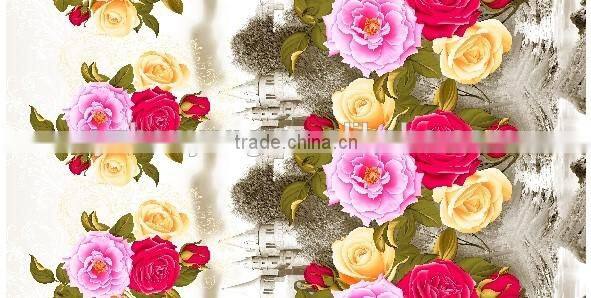 100% polyester fabric wholesale flower print style printed & dyed fabric wide width microfiber bedsheet