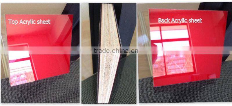 Acrylic sheet laminate on poplar&eucaly Plywood for furniture