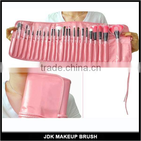 24 pcs cosmetic brush kit professional brush set pink makeup brushes pink pu bag